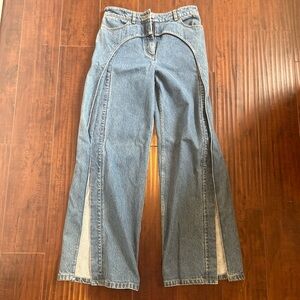 Red September Jeans size Small 100% Cotton Great condition like new wide leg